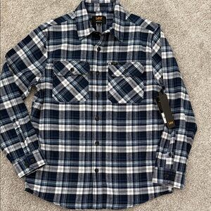 Lee Navy Plaid Button Down Shirt